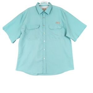 RealTree‎ XXL Fishing Shirt Outdoor Short Sleeve Vented Breathable Aqua Blue